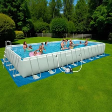 Каркасный бассейн Intex 28374, 975 х 488 х 132 см., песочный фильтр-насос с хлоргенератором